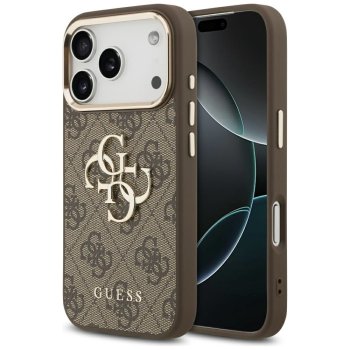 Guess 4G Big Classic Logo vāciņš iPhone 17 Pro Max - brūns un zelta | Phone Case Cover Brown And Gold