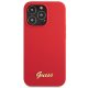 Guess iPhone 13 Pro Max Case Silicone Vintage Gold Logo, Red