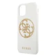 Guess iPhone 11 Pro Max Case Glitter 4G Circle Logo, White