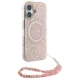 Guess IML Flowers Allover Electro With Pearl Strap MagSafe iPhone 16 Case - Pink