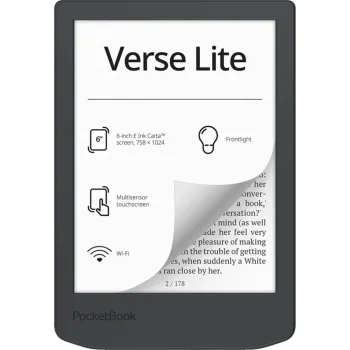 PocketBook Verse Lite eBook Reader, Midnight Grey