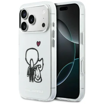 Karl Lagerfeld Karl & Choupette Back MagSafe Case for iPhone 17 Pro, Clear