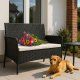 4-Seater Rattan Effect Garden Furniture Set MultiGarden, Black