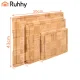 Ruhhy Bamboo Cutting Board Set, 3 Pcs with Stand