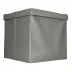 Folding Storage Ottoman Footstool 38x38x36 cm Faux Leather Grey