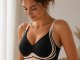 Women\'s Push-Up Sports Bra, Seamless, Black, Size L