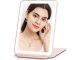 Folding LED Makeup Mirror with Adjustable Light, Rechargeable, Pink