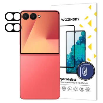 Wozinsky Full Camera Glass for Samsung Galaxy Z Flip 7 (Set of 2), Black