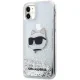 Karl Lagerfeld iPhone 11 / XR Case Liquid Glitter Choupette Head, Silver
