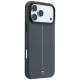 Mercedes Leather Semi Wrap Iconic Line MagSafe Case for iPhone 18 Pro Max / 17 Pro Max, Dark Gray