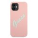 Guess iPhone 12 mini Case Silicone Vintage Script, Pink/Green