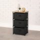 3 Drawer Fabric Storage Organizer ModernHome Loft Style Dresser for Small Spaces, Black
