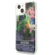 Guess Flower Liquid Glitter Case for iPhone 13 mini, Blue