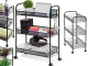 3-Tier Metal Rolling Storage Cart, Black