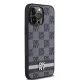 DKNY iPhone 14 Pro Max Case Leather Checkered Mono Pattern, Black
