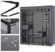 Massido Large Textile Wardrobe with Drawers, Graphite