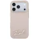 Karl Lagerfeld Grained with Resin Signature Logo MagSafe Case for iPhone 18 Pro / 17 Pro - Pink