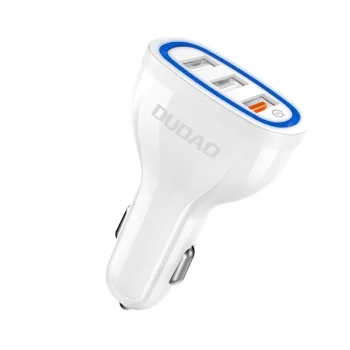 Dudao R7S Car Charger 3x USB Quick Charge 3.0 18W, White