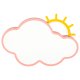LED ceiling light for kids room, dimmable with remote control, pink cloud