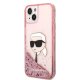 Чехол Karl Lagerfeld Glitter Karl\'s Head для iPhone 14 Plus / 15 Plus - розовый