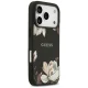 Guess Grained Flowers Classic Logo MagSafe Case for iPhone 17 Pro, Black