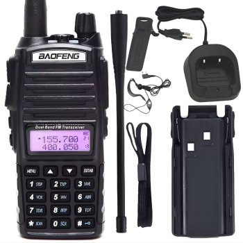 Walkie Talkie Baofeng UV-82 15km Range 2800mAh Two-Way Radio, black