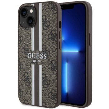 Apple iPhone 14 Plus 6.7'' Guess 4G Printed Stripes MagSafe Case Cover (GUHMP14MP4RPSW), Brown