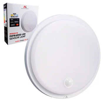Maclean MCE525 W LED Facade Lamp with Motion Sensor, 10W, IP65, White