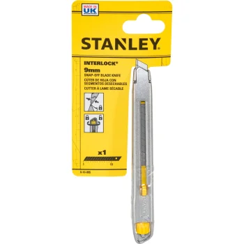 Stanley Interlock 9 mm Snap-Off Knife, Silver