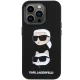 Karl Lagerfeld iPhone 15 Pro Max Case Silicone Karl & Choupette Head, Black