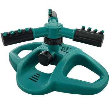 3-Arm Rotary Garden Sprinkler, Green/Black