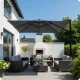Plonos 488300 Folding Garden Umbrella 420 cm with Cover, Graphite
