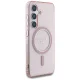 Guess Glitter Circle Classic Logo MagSafe Case for Samsung Galaxy S25 Pink