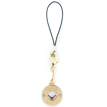 Guess Phone Strap Heart Diamond Charm with Rhinestones, Gold