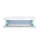Foldable Baby Bathtub with Newborn Insert and Thermometer, Blue