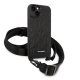 Apple iPhone 14 Plus 6.7\'\' Karl Lagerfeld Monogram Plaque Logo Strap Case Cover (KLHCP14MSTMK), Black