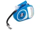 Automatic dog leash with lock and LED flashlight, 5m, 15kg, blue