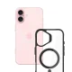 3mk Protection iPhone 16 Plus Case Satin Armor MagCase, Clear with Black Frame