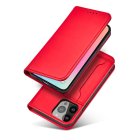 Magnet Card Case for iPhone 13 Pro Max Wallet Stand Cover Red