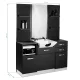 Gabbiano B085W Hairdressing Console with Washbasin, Black/Gray