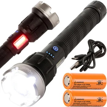 Bailong F226 Tactical Flashlight CREE XHP90 LED with Power Bank