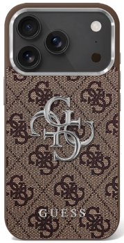 Guess 4G Big 4G Classic Logo Phone Case Cover iPhone 17 - brown and silver