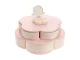 Rotating 2-Tier Snack and Jewelry Organizer Box with Phone Holder, Pink