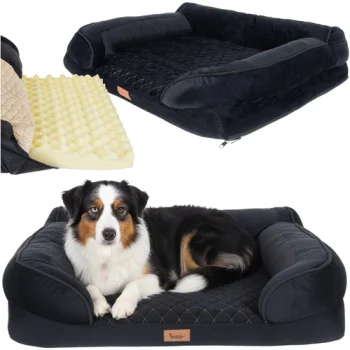 Purlov 00026915 Ergonomic Pet Bed, Size M, Black