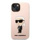 Apple iPhone 14 6.1\" Karl Lagerfeld Silicone Ikonik Case Cover (KLHCP14SSNIKBCP), Pink