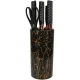 Kitchen Knife Set with Scissors and Stand (7 Pieces, Marble Design)