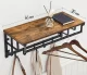 Hanging Shelf with Clothes Hanger, Rustic Style