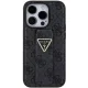Guess iPhone 15 Pro Case Grip Stand 4G Triangle Strass, Black