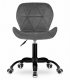 Noto Swivel Office Desk Chair with Wide Back, Velvet, Dark Grey