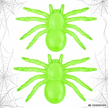 Helovino dekoracijos – švytintys vorai (11 cm), 2 vnt., žali